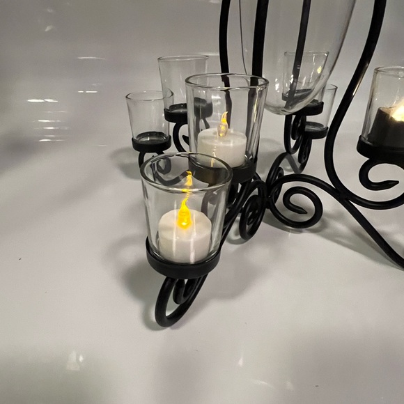 Vintage Wrought Iron Votive Candle With Vase Centerpiece NEW - Picture 4 of 16